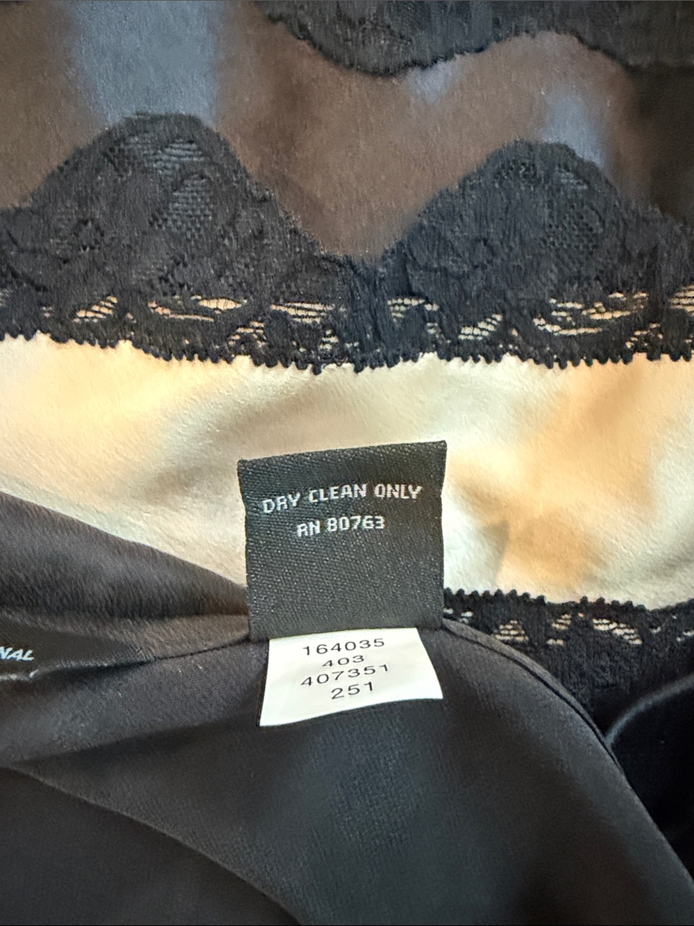 Moda International Black Silk Slip Skirt with Lace Trim Size Medium - Picture 6 of 7
